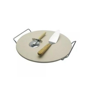 14519 JOGO 4PCS EASY GRILL P/PIZZA BASE DE CERAMICA E AÇO INOX 38CM