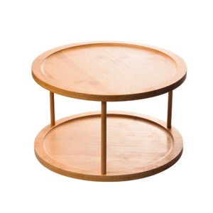 220124 ORGANIZADOR GIRATORIO 2 ANDARES DE BAMBU 30X30X18,5CM